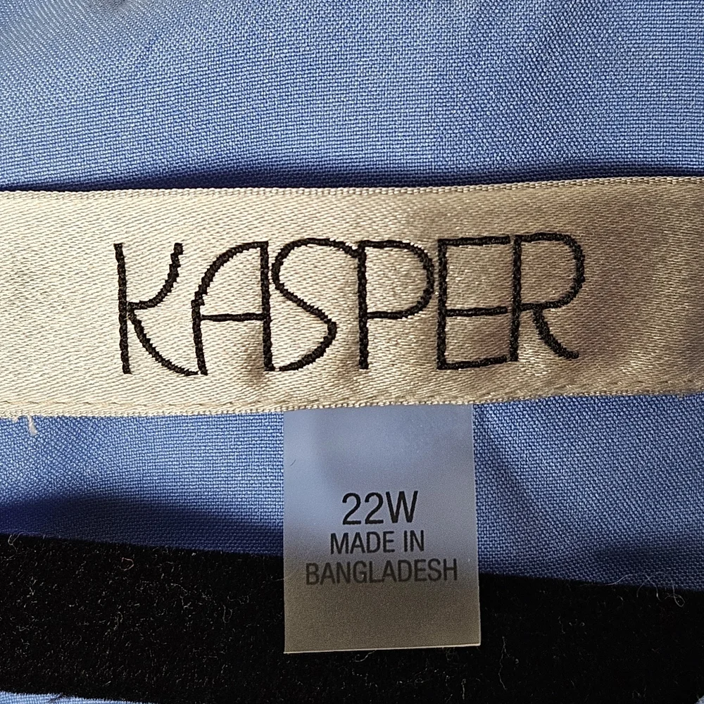 Kasper Women's Sleeveless Blue Snap-Front Sheath Dress Plus Size 22W